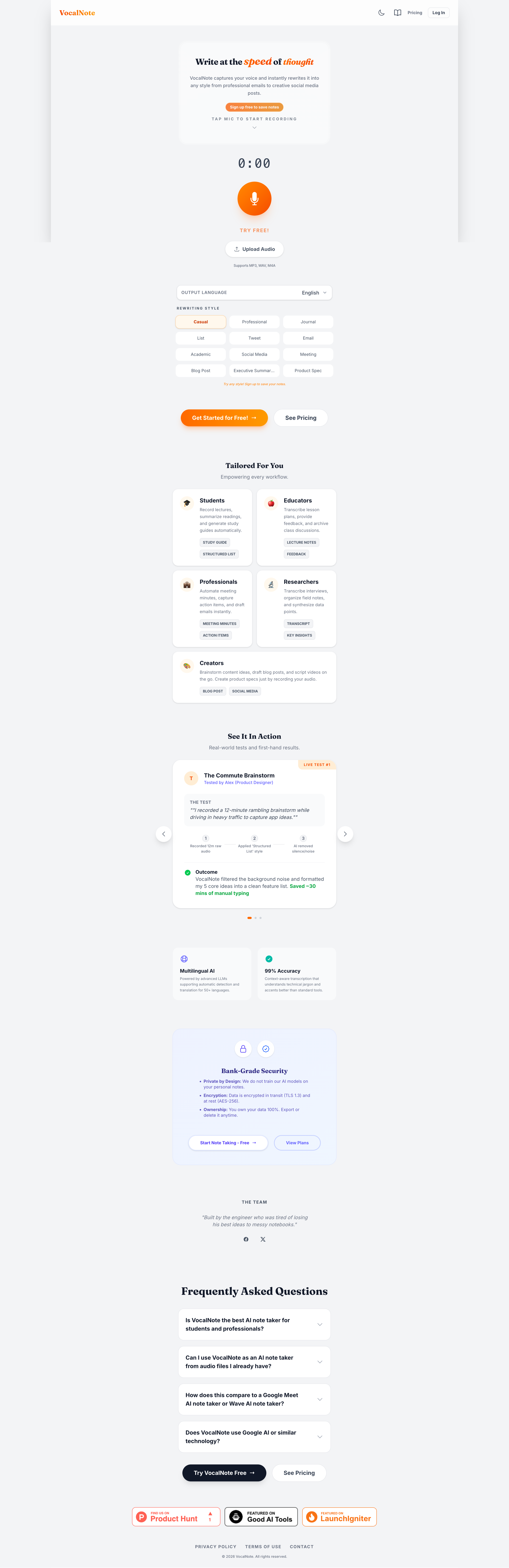 Voice to Notes AI Transcription | Convert Speech to Structured Notes